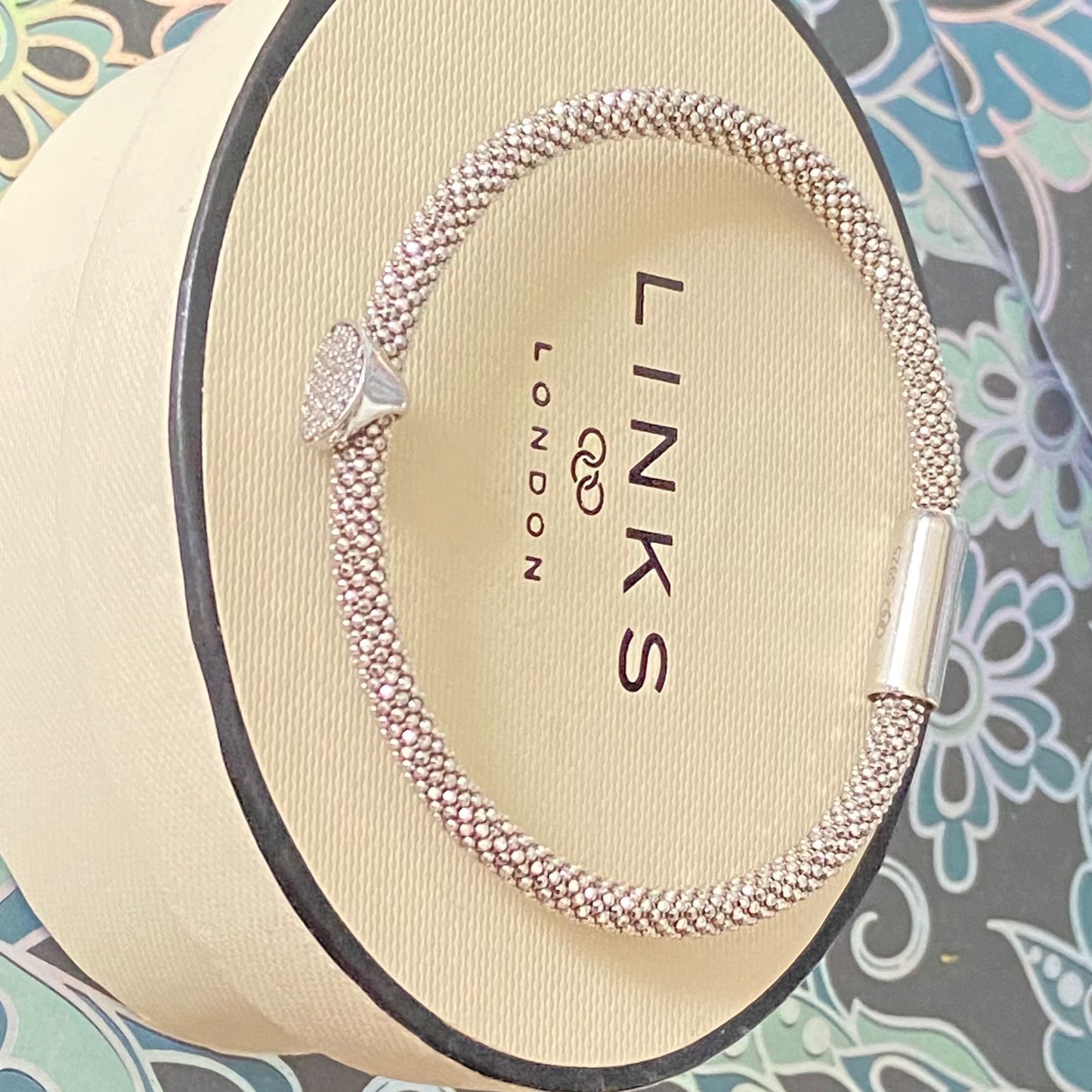 Links of London Sterling Silver Star Burst Bead Bracelet with Crystals - 18cm