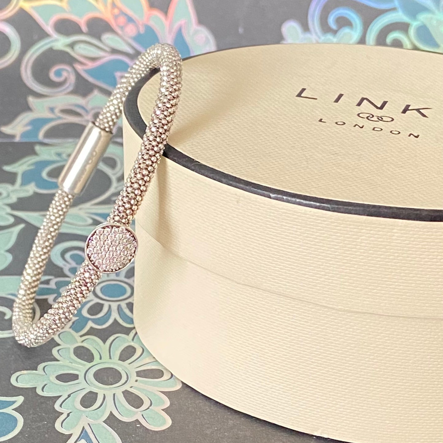 Links of London Sterling Silver Star Burst Bead Bracelet with Crystals - 18cm