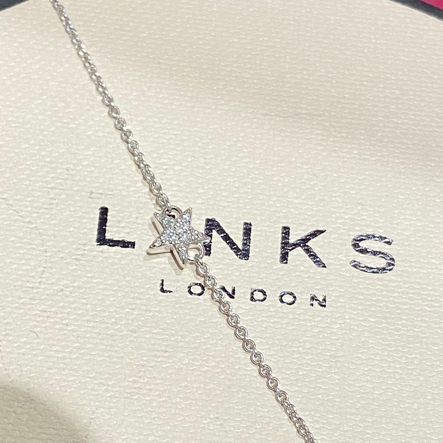 LINKS OF LONDON Sterling Silver Diamond Essentials Star Bracelet