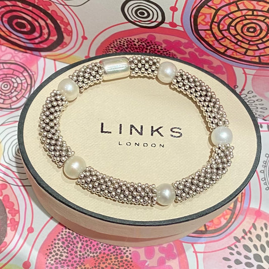Effervescent Star Stretchy Links of London Sweetie Bracelet with pearls
