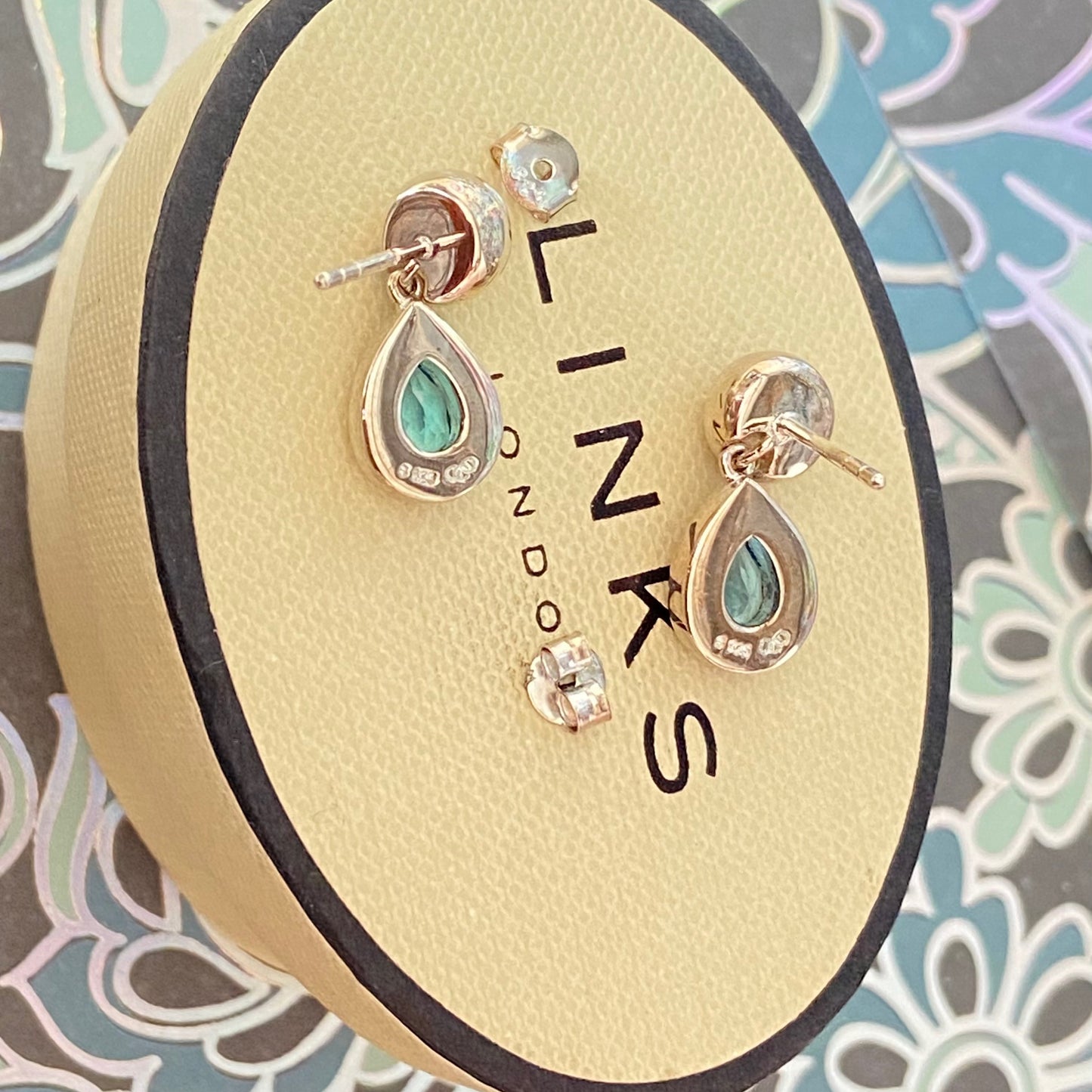 Links of London Sterling Silver Tear Drop Earrings with a Blue Topaz Tear Drop Stone with butterfly backs