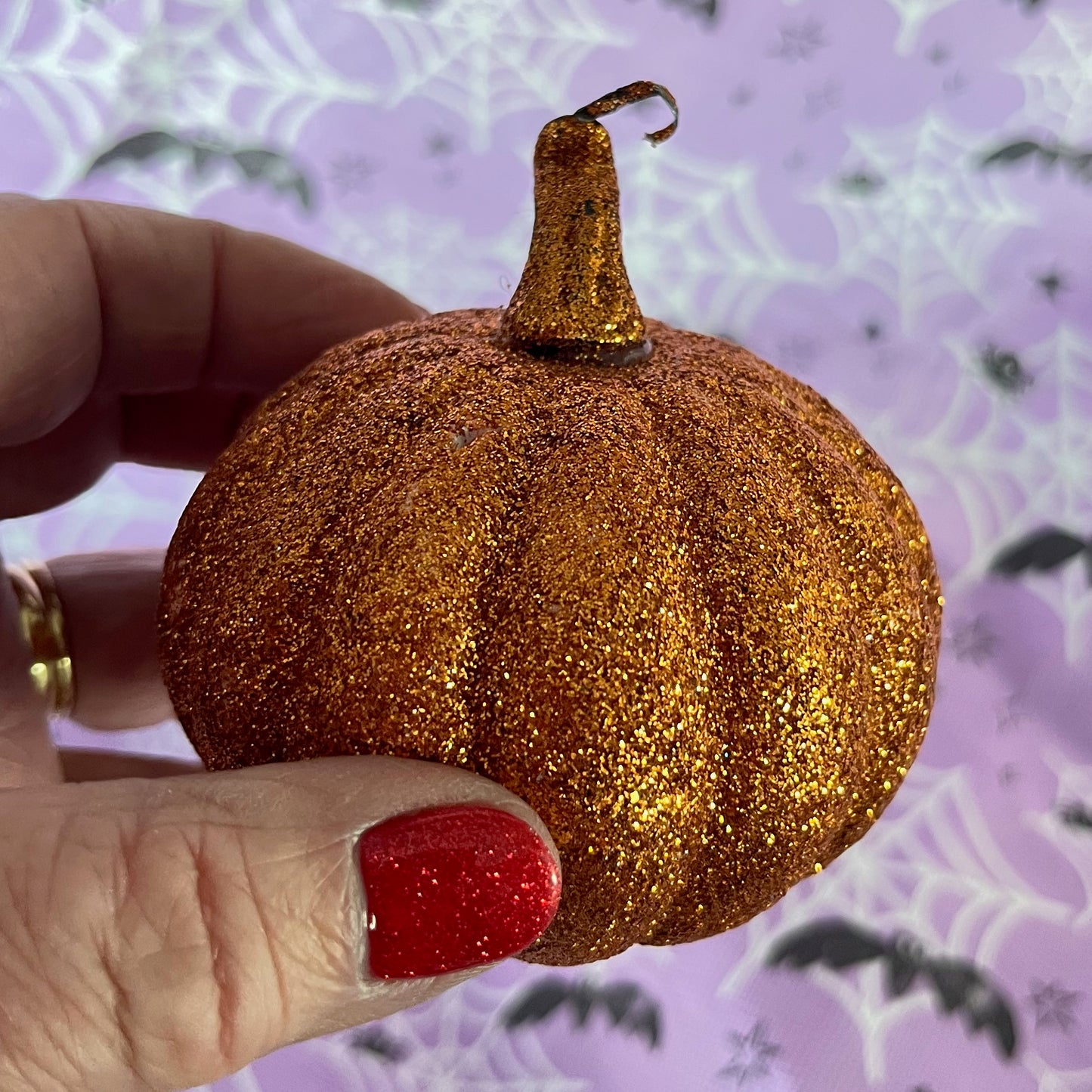 Orange Glitter Decorative Pumpkin ideal for Decorating the home