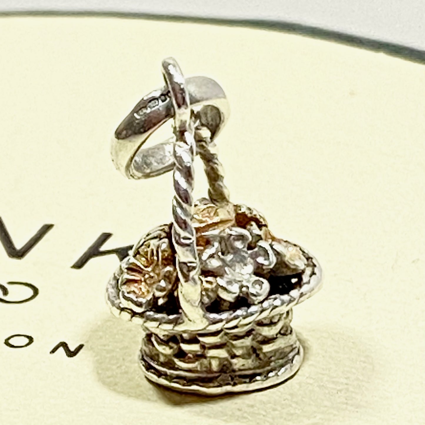 Very Rare Sterling Silver Links of London Flower Basket Charm