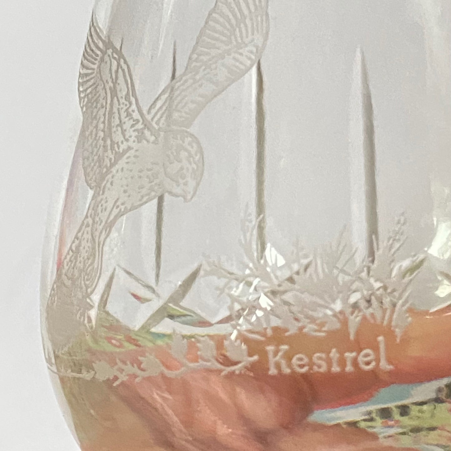 Authentic set of 3 Edinburgh Crystal Brandy Glass, Cut Crystal and Etched with a Grouse, Kestrel and Pheasant. Made in Scotland UK around 1960’s