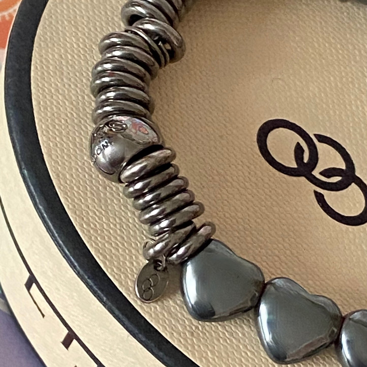 Links of London Black Rhodium Hematite Hearts Sweetie Bracelet