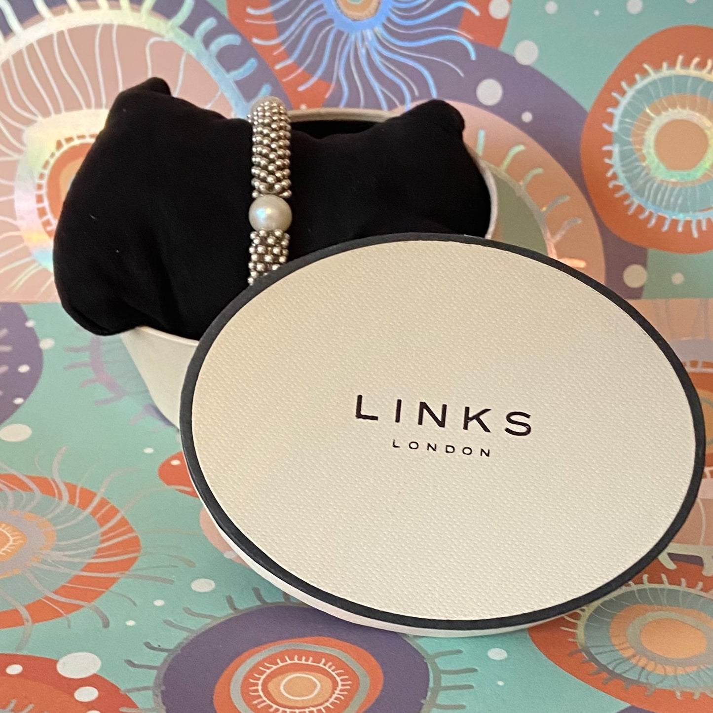 Links of London Black Rhodium Hematite Hearts Sweetie Bracelet