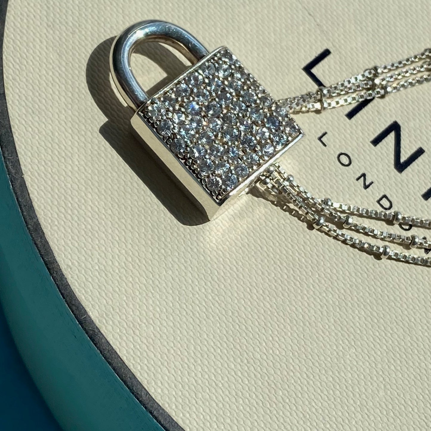 Links of London Necklace with Cubic Zirconia encrusted Lock Design Pendent