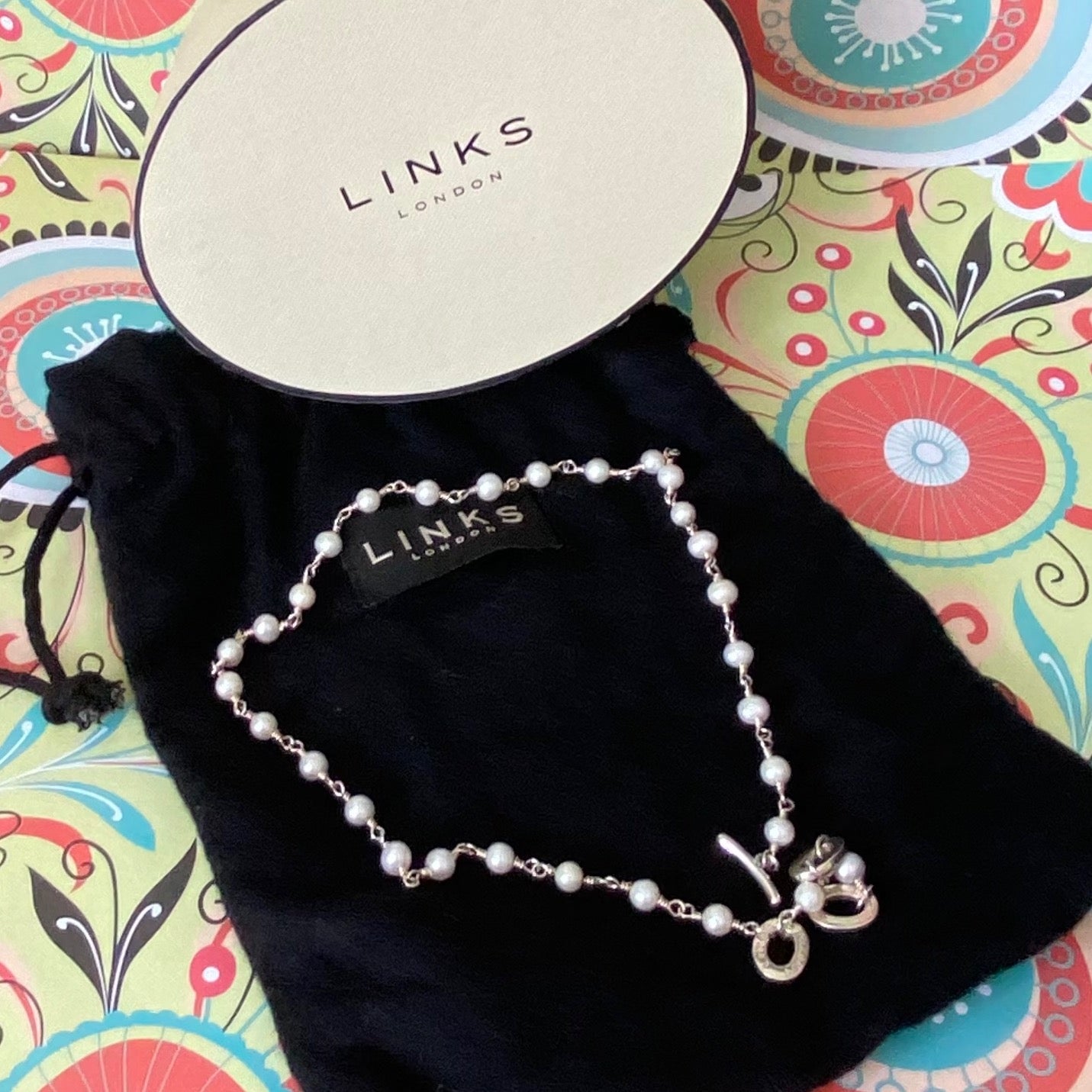 Links of London Sterling Silver Pearl Beaded Choker Necklace