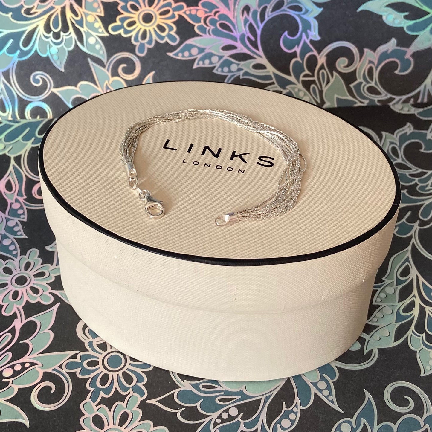 Links of London Sterling Silver Silk Bracelet with 10 strands Size Small 17cm end to end