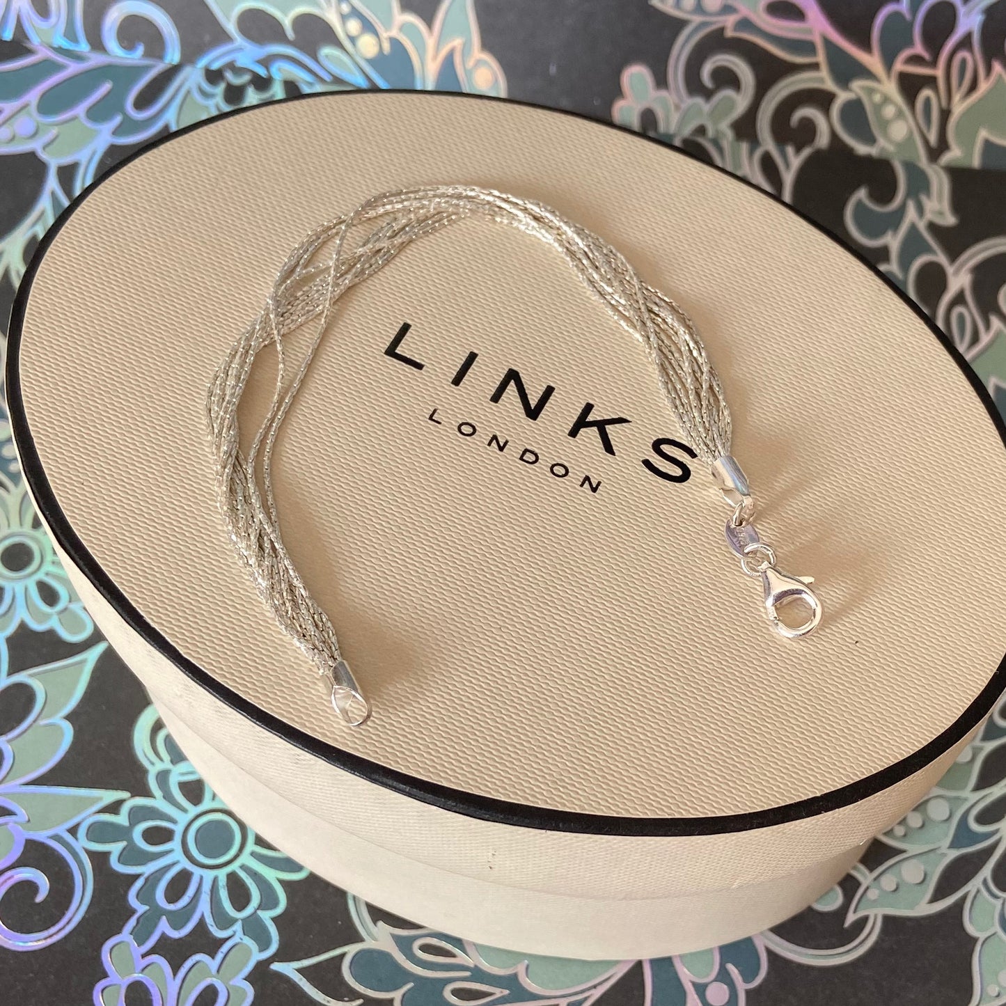 Links of London Sterling Silver Silk Bracelet with 10 strands Size Small 17cm end to end
