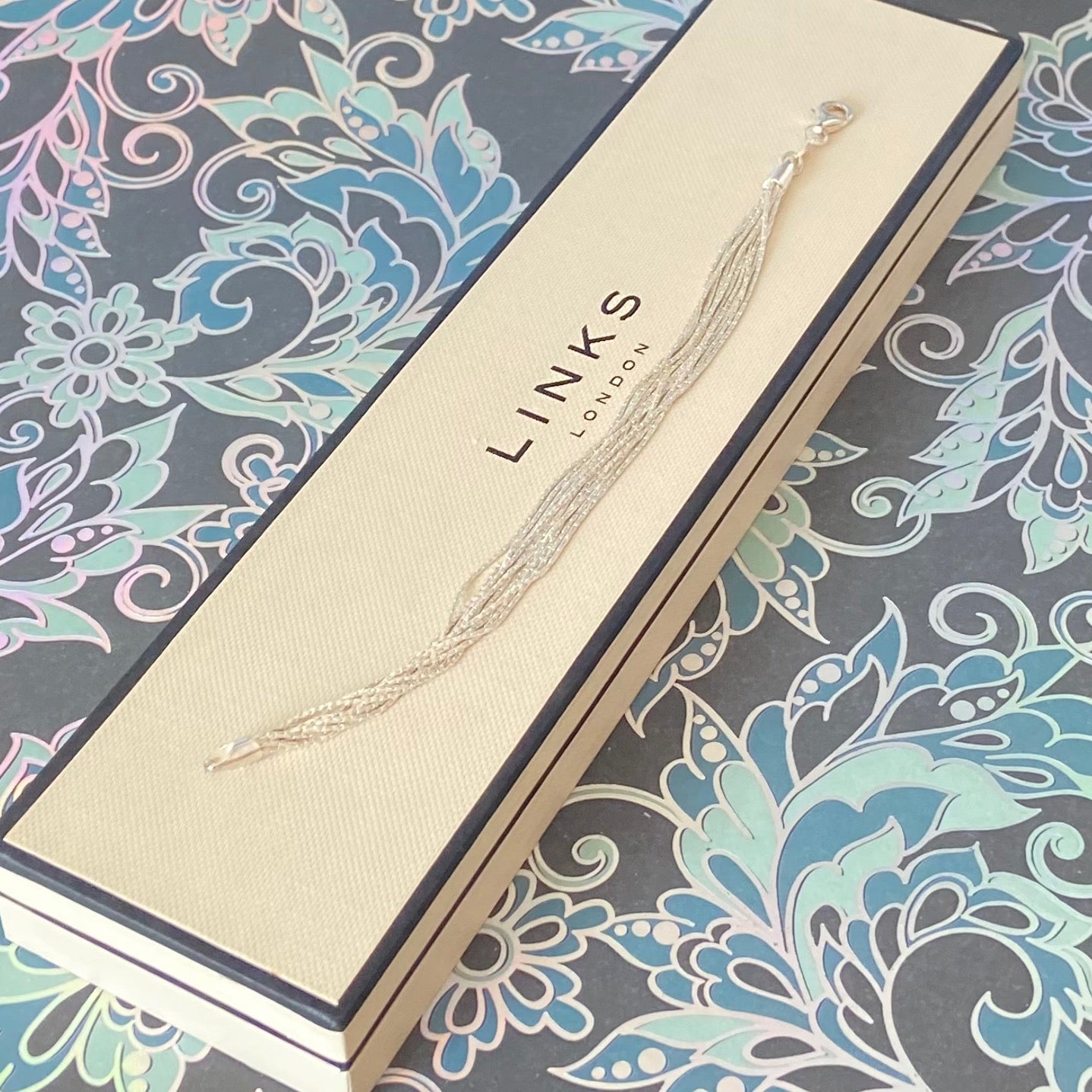 Links of London Sterling Silver Silk Bracelet with 10 strands Size Small 17cm end to end