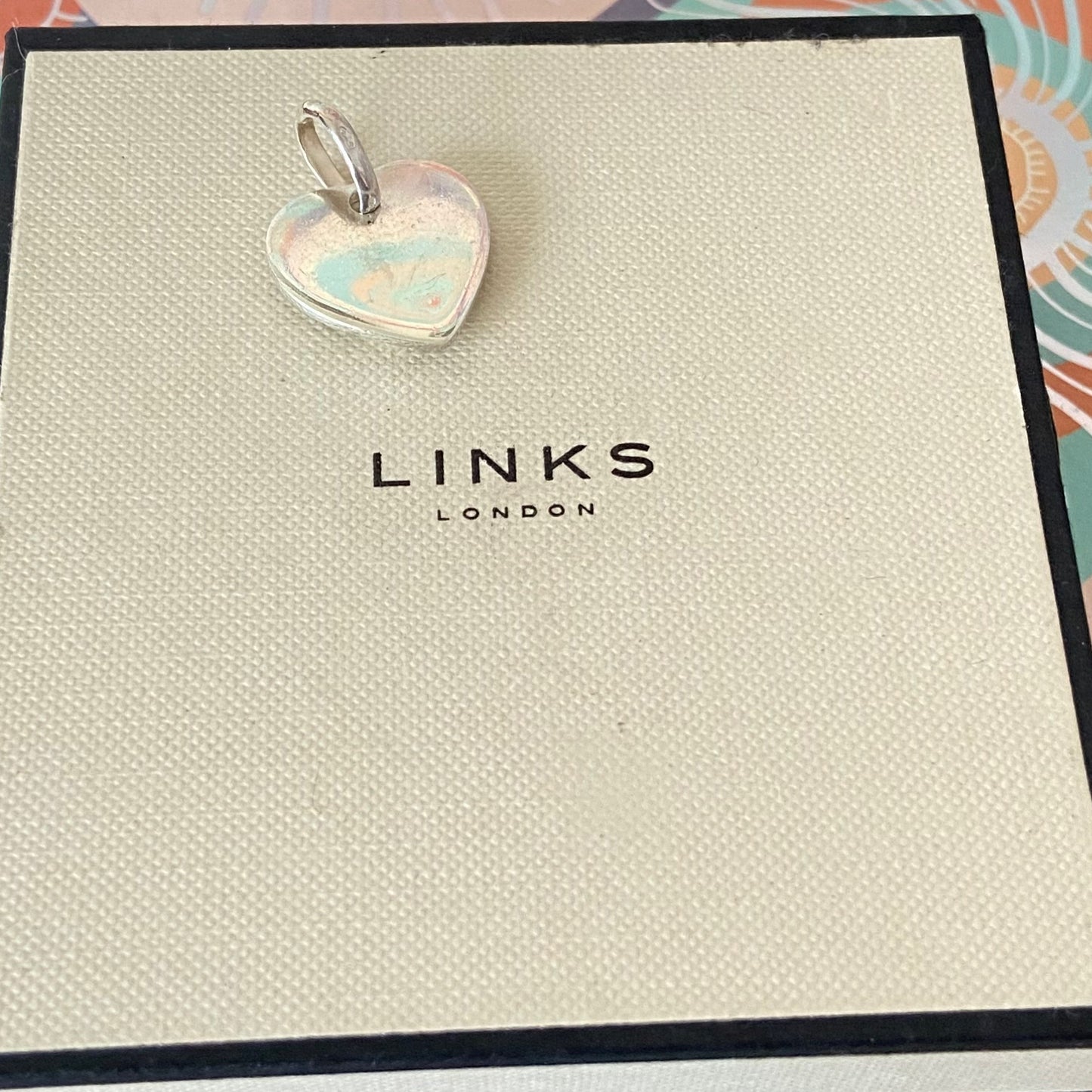 Links of London Sterling Silver Heart with a small gold Heart