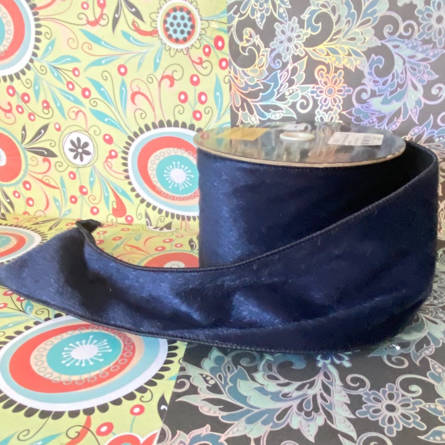 Dark Blue 4" x 10yd Faux Horse Hair Craft Ribbon