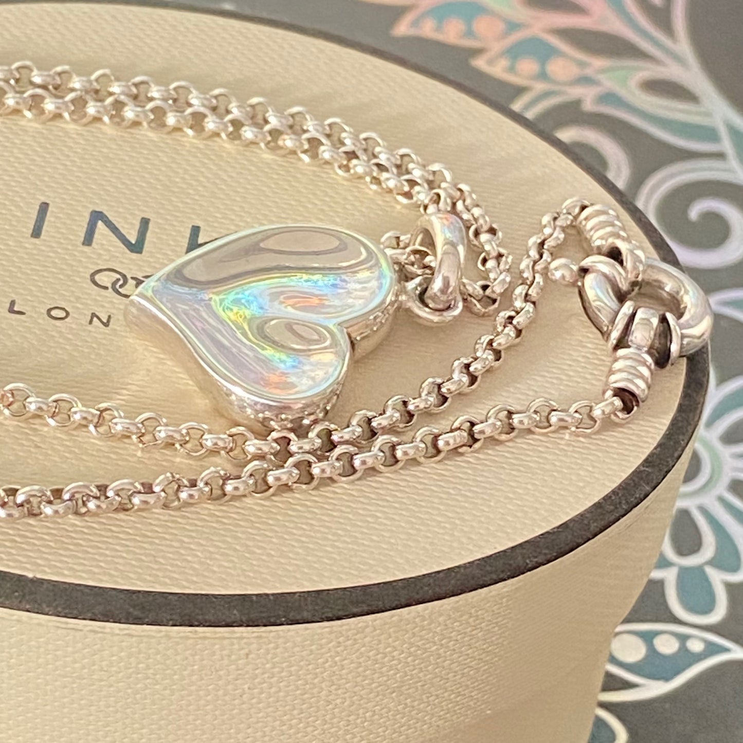 Links of London Belcher Necklace with a Love Heart Pendent