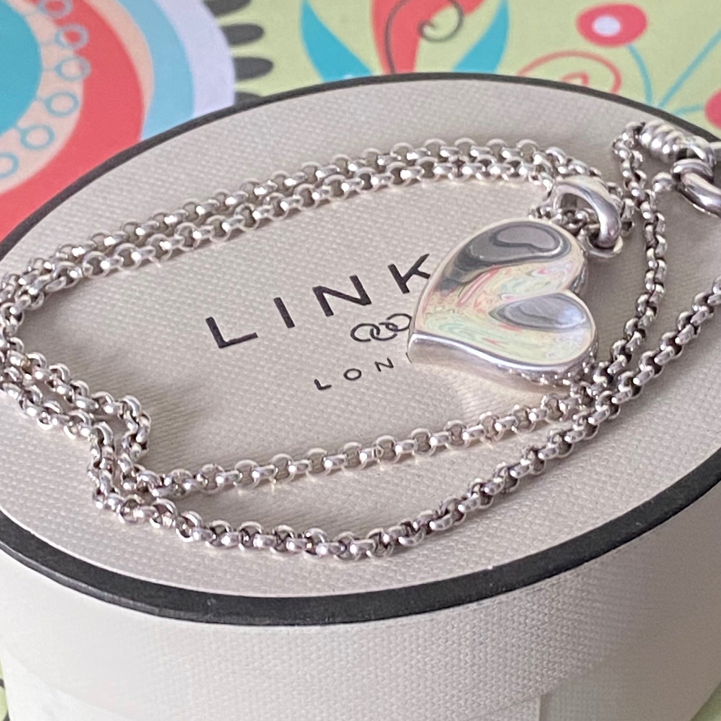 Links of London Belcher Necklace with a Love Heart Pendent