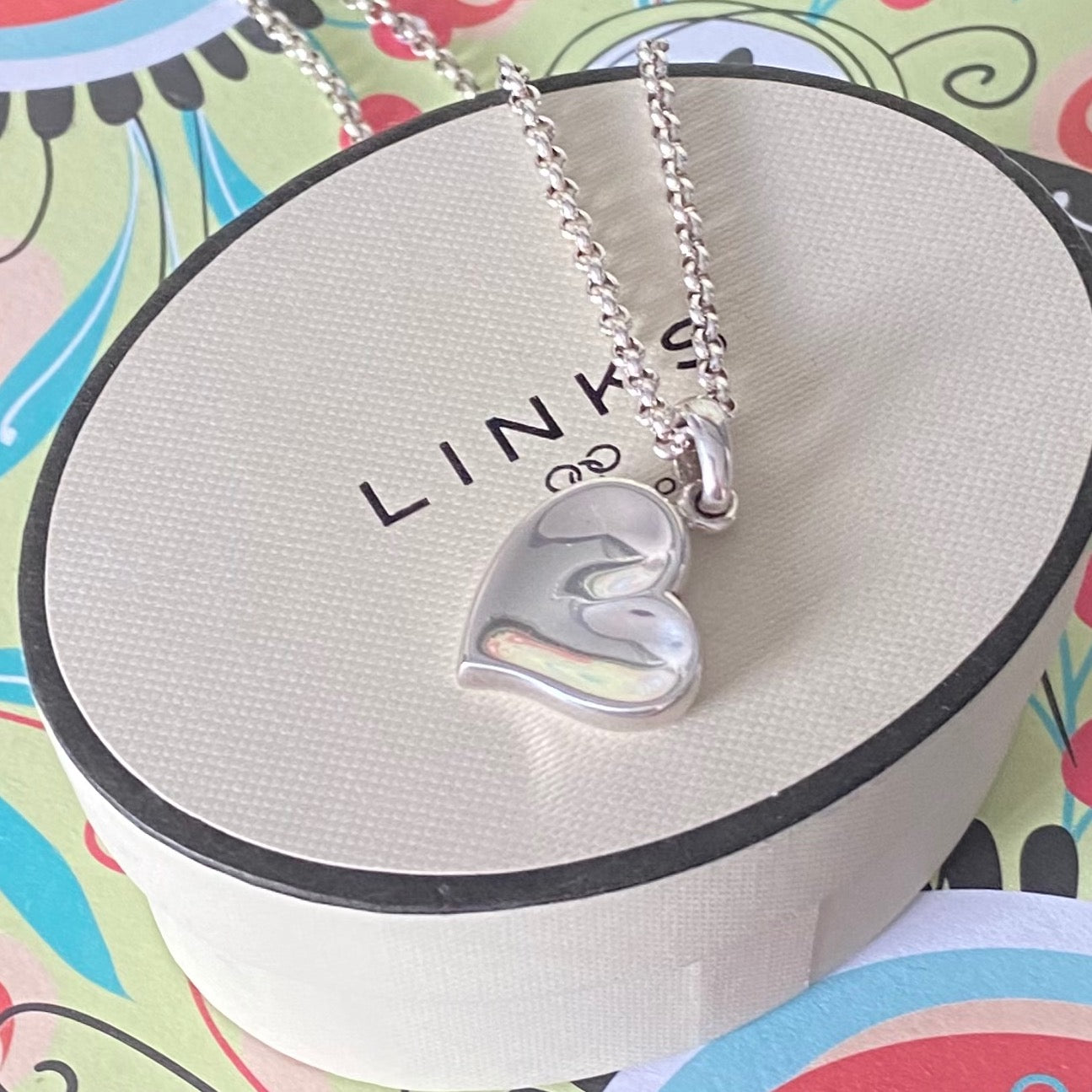Links of London Belcher Necklace with a Love Heart Pendent