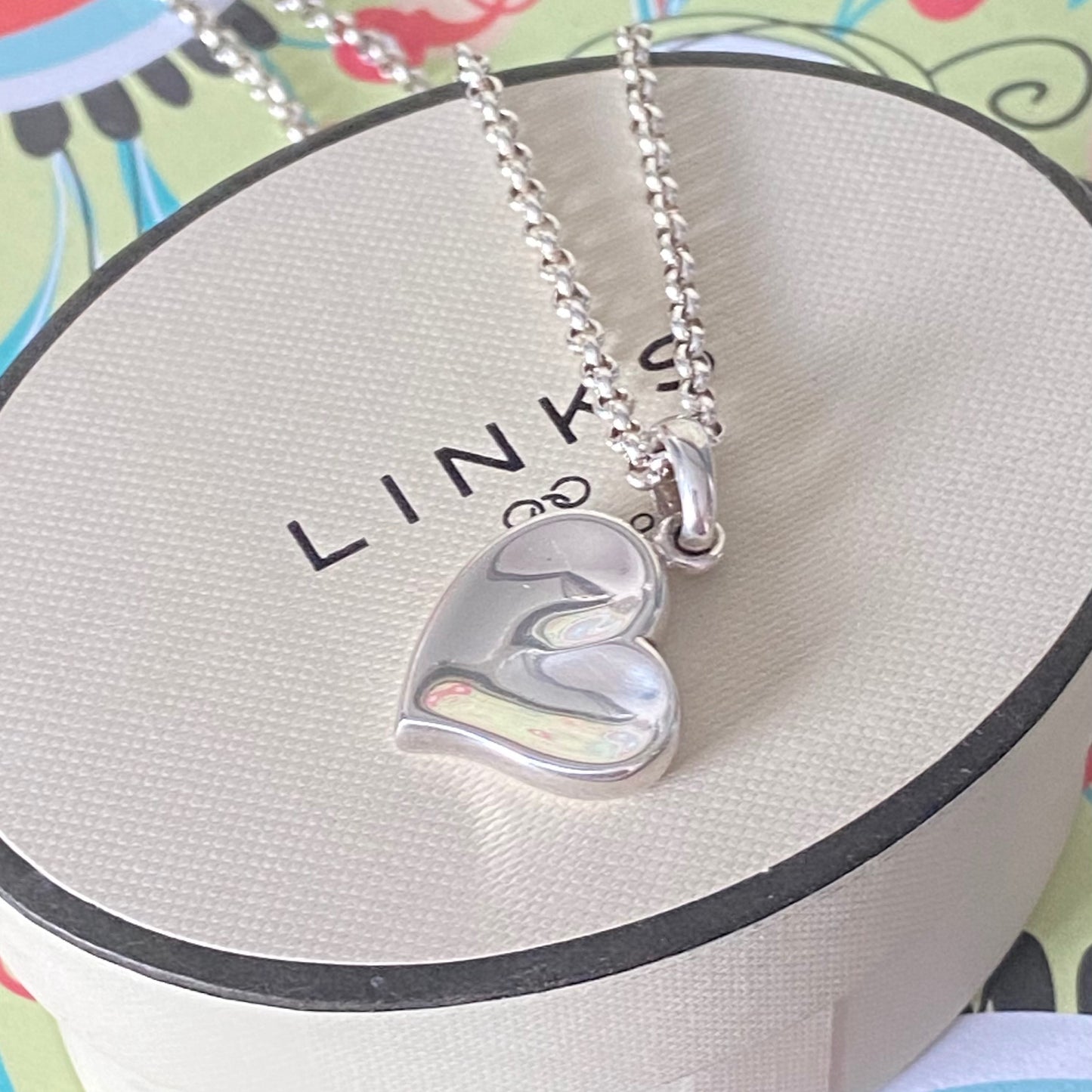 Links of London Belcher Necklace with a Love Heart Pendent