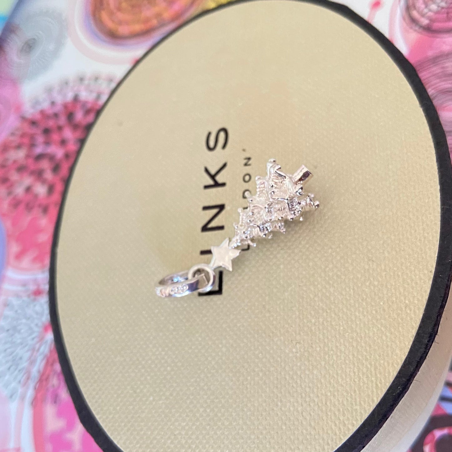 Sterling Silver Links of London OH MY GOSH!! Christmas Tree Charm, original packaging.
