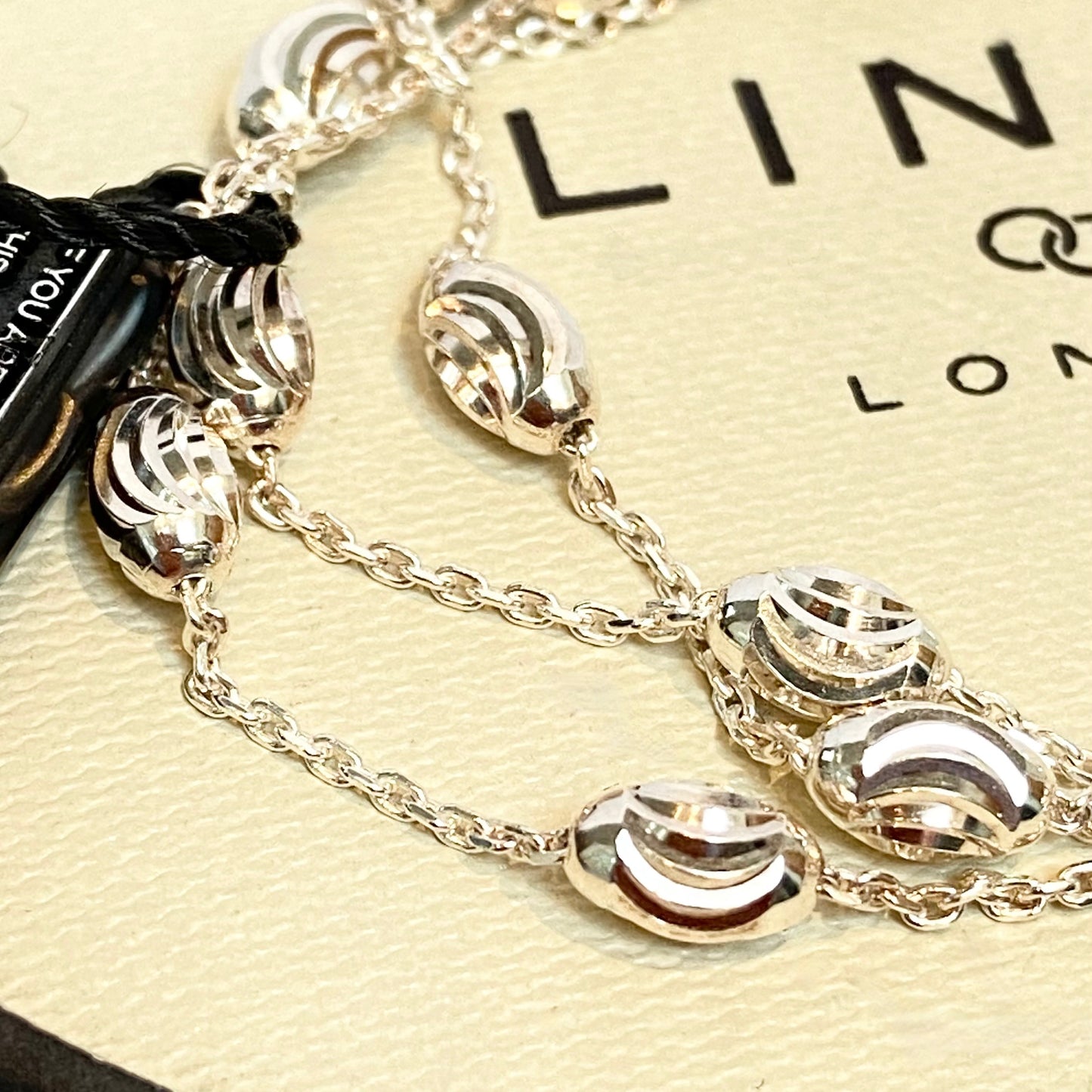 Three Strand Links of London Sterling Silver Bracelet with beads NEW