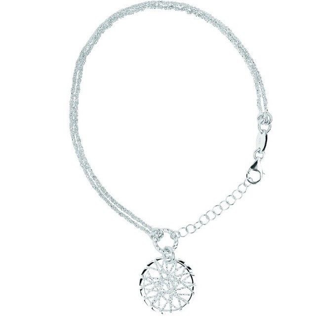 Links of London Authentic Sterling Silver Dream Catcher Bracelet - 19cm
