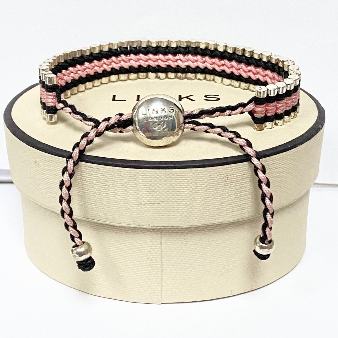 Links of London Pink and Black Beautiful Friendship Bracelet.