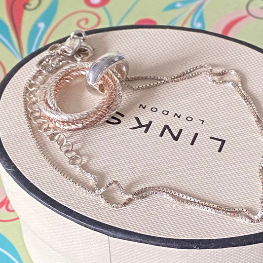 Links of London  Aurora Rose Gold Vermeil Cluster Pendent Necklace