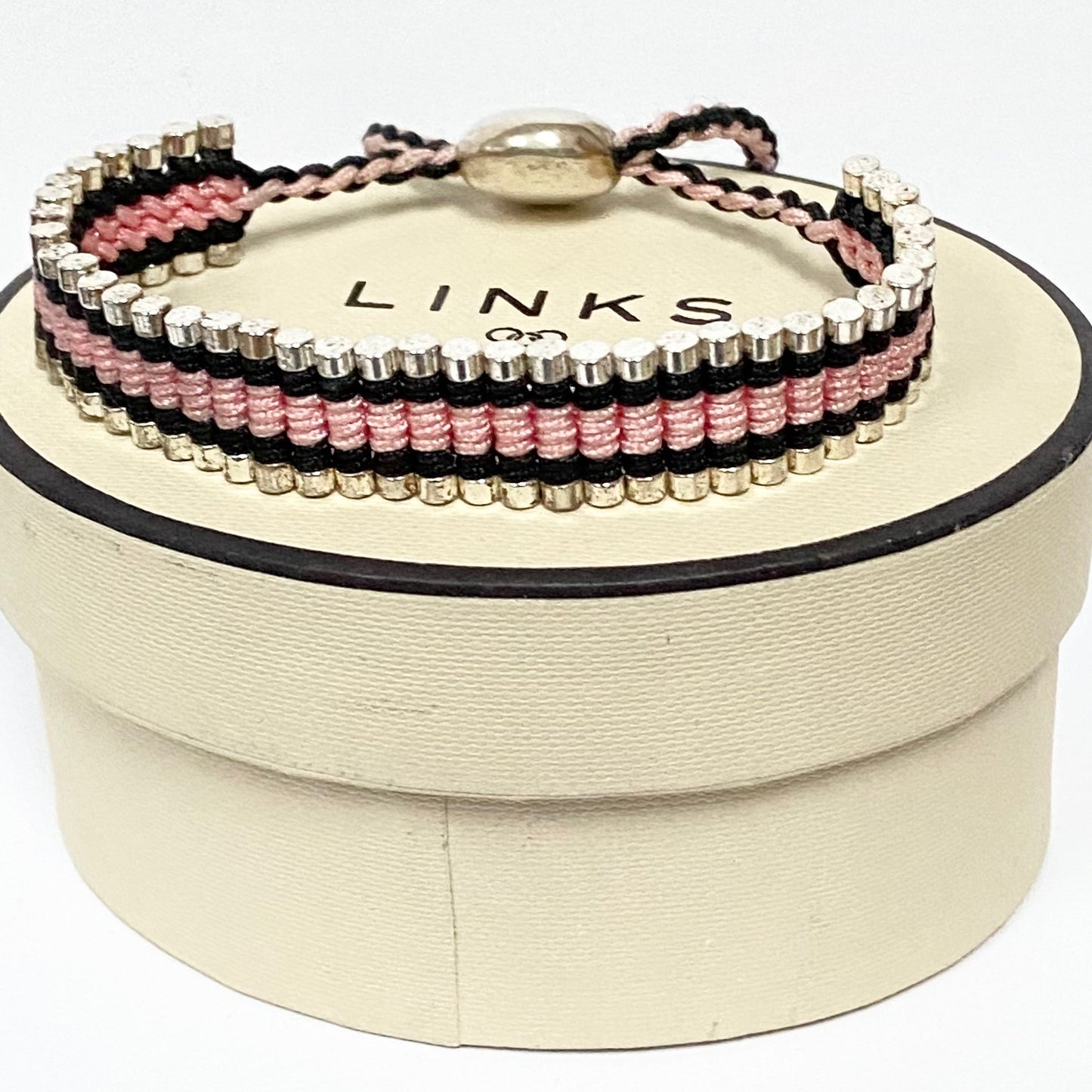 Links of London Pink and Black Beautiful Friendship Bracelet.