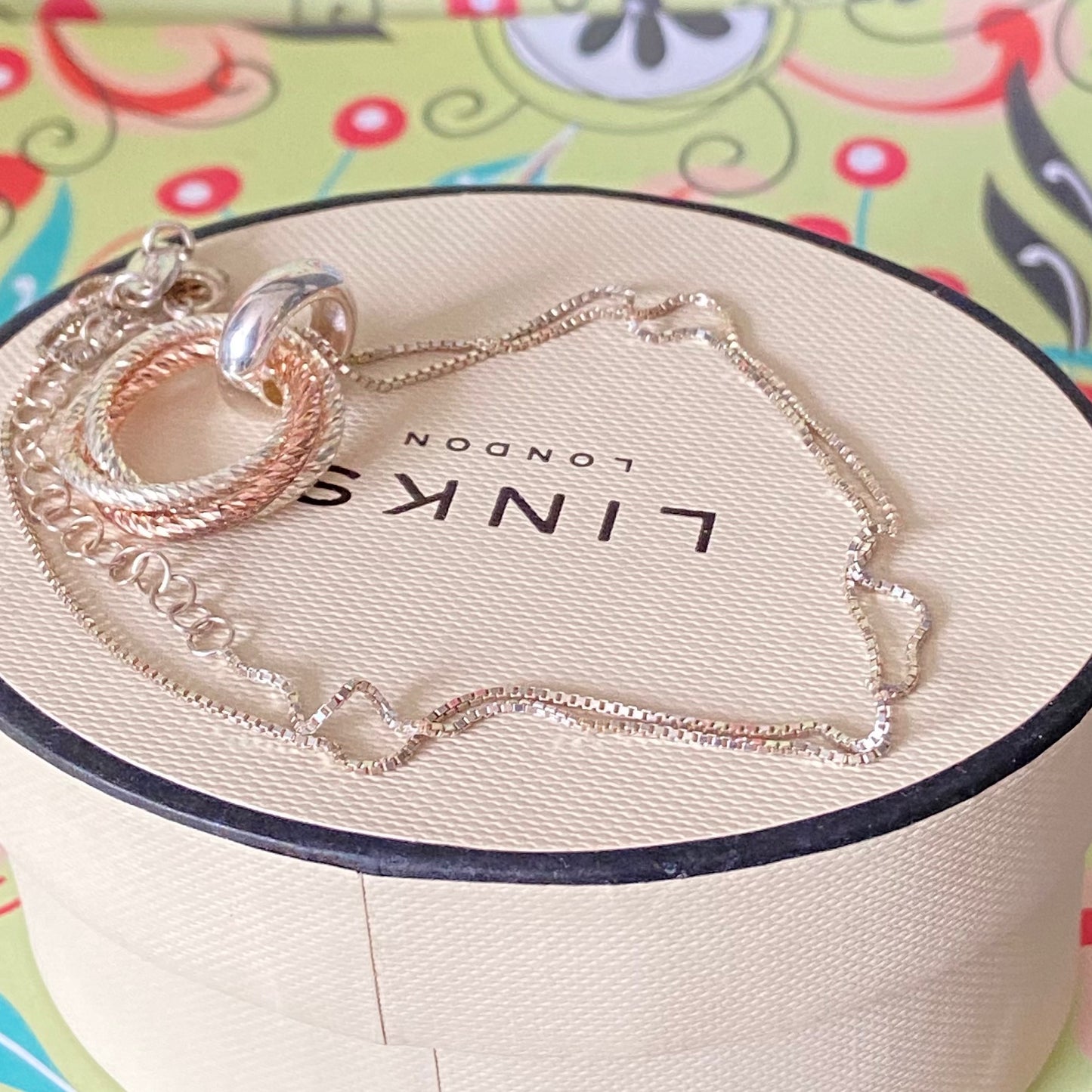 Links of London Aurora Rose Gold Vermeil Cluster Pendent Necklace