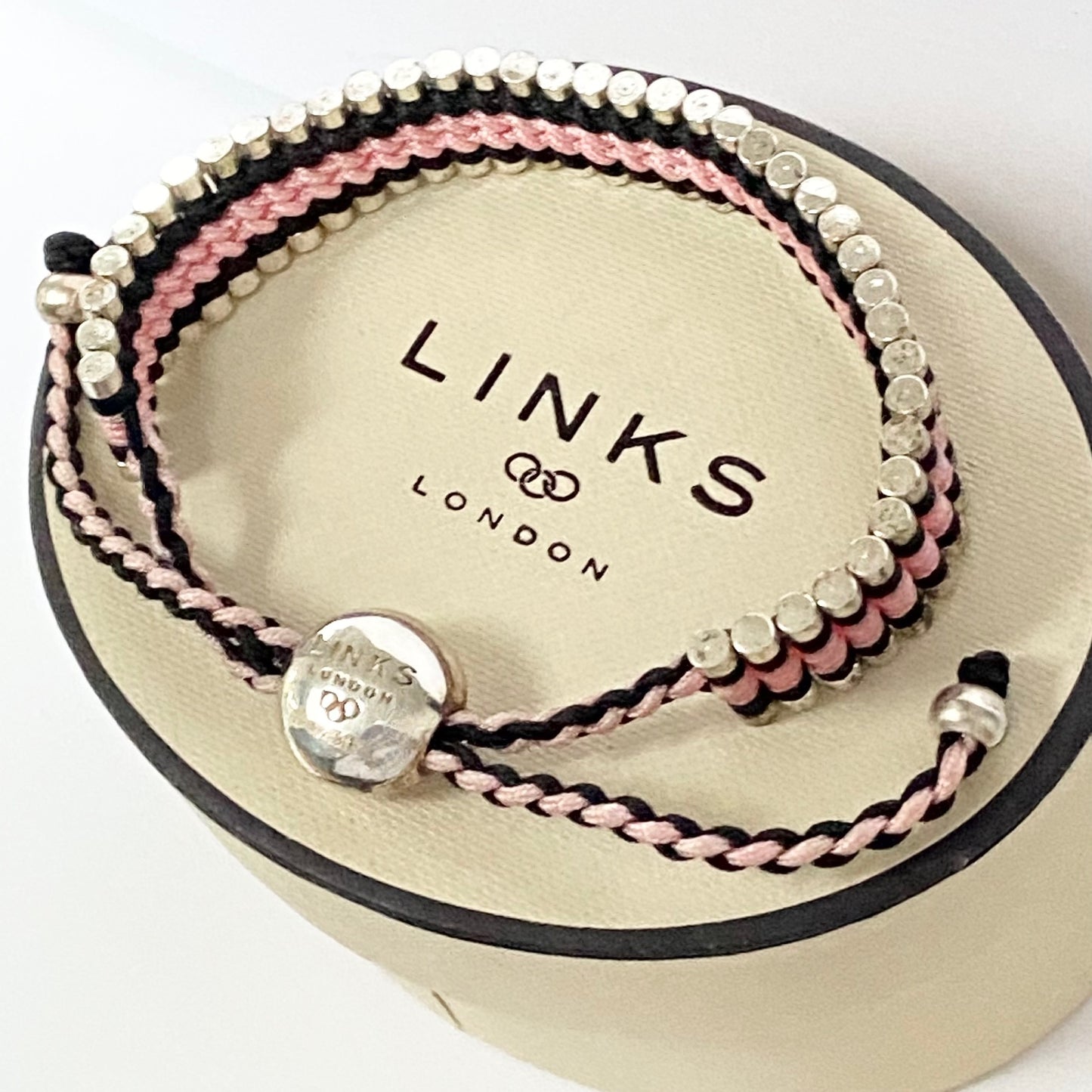 Links of London Pink and Black Beautiful Friendship Bracelet.