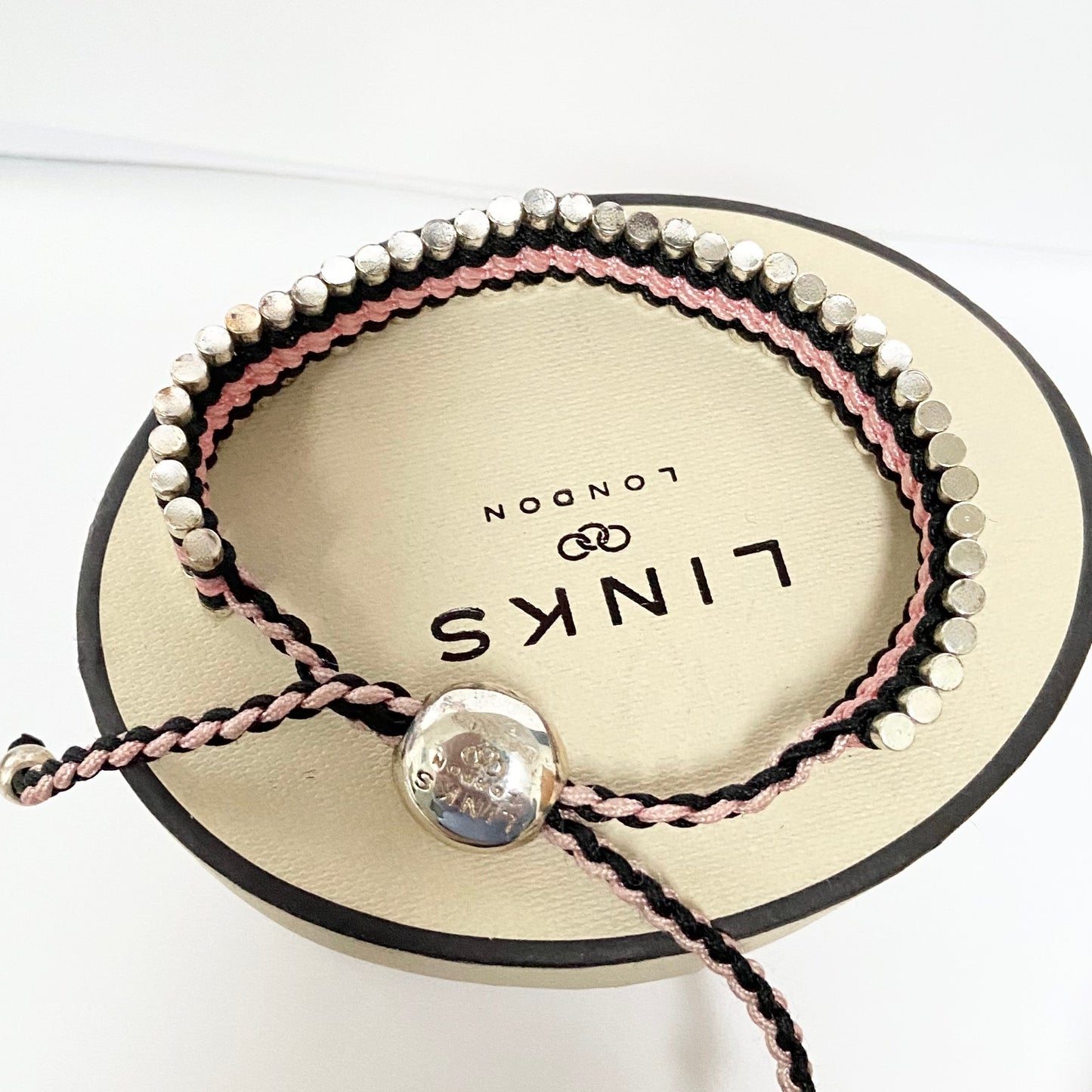 Links of London Pink and Black Beautiful Friendship Bracelet.