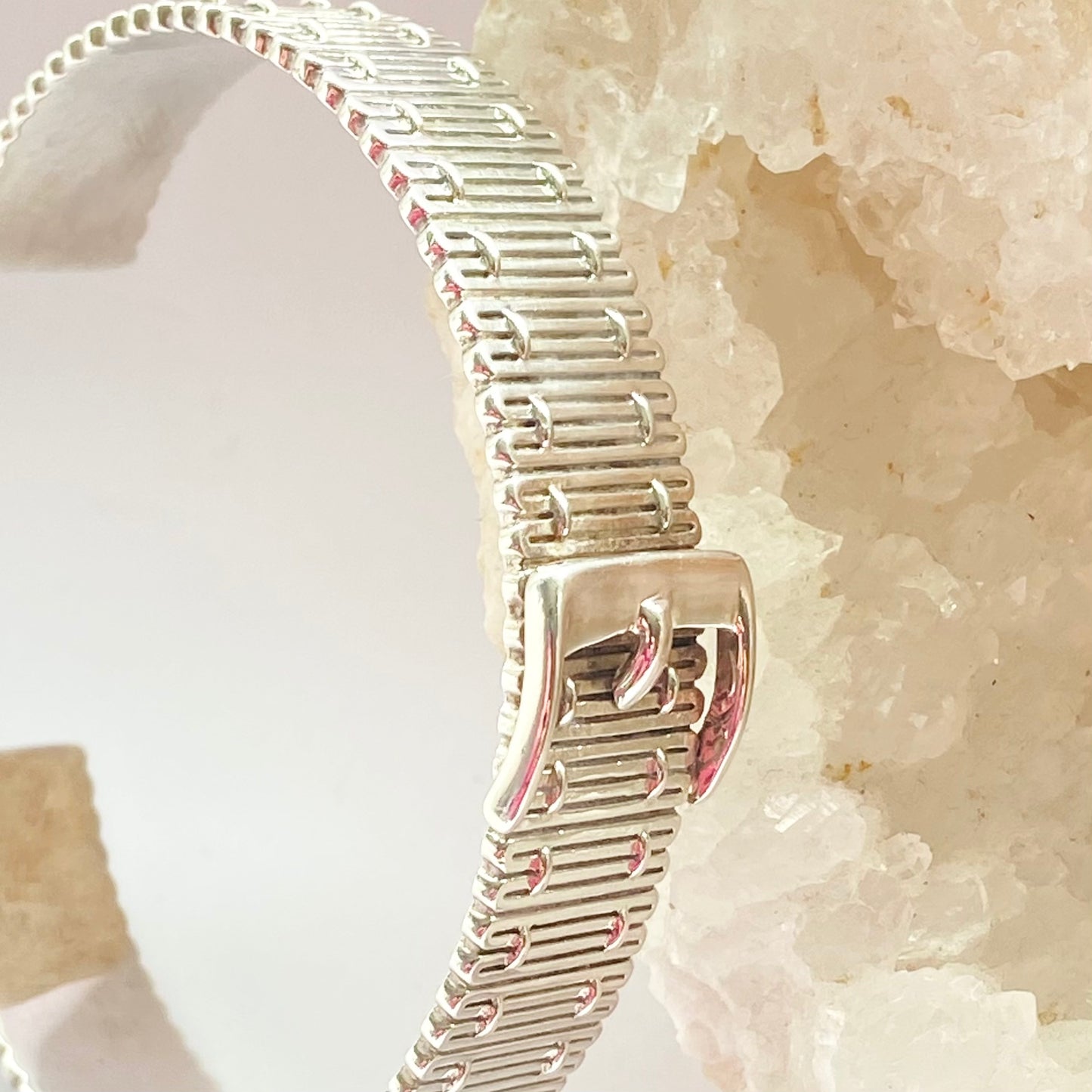 Rare Find Links of London Sterling Silver Buckle Belt Bangle Bracelet