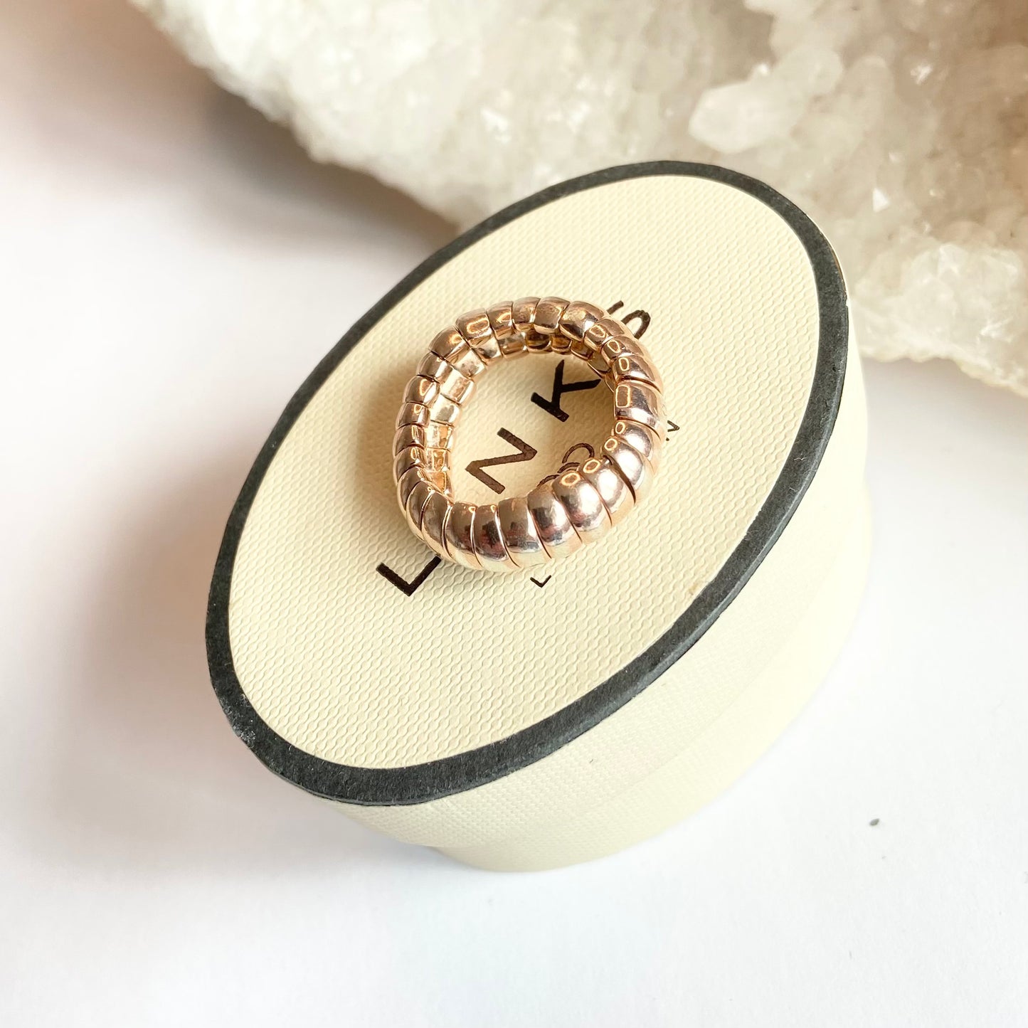 Links of London Rose Gold two tone Sterling Silver Sweetie Ring size L