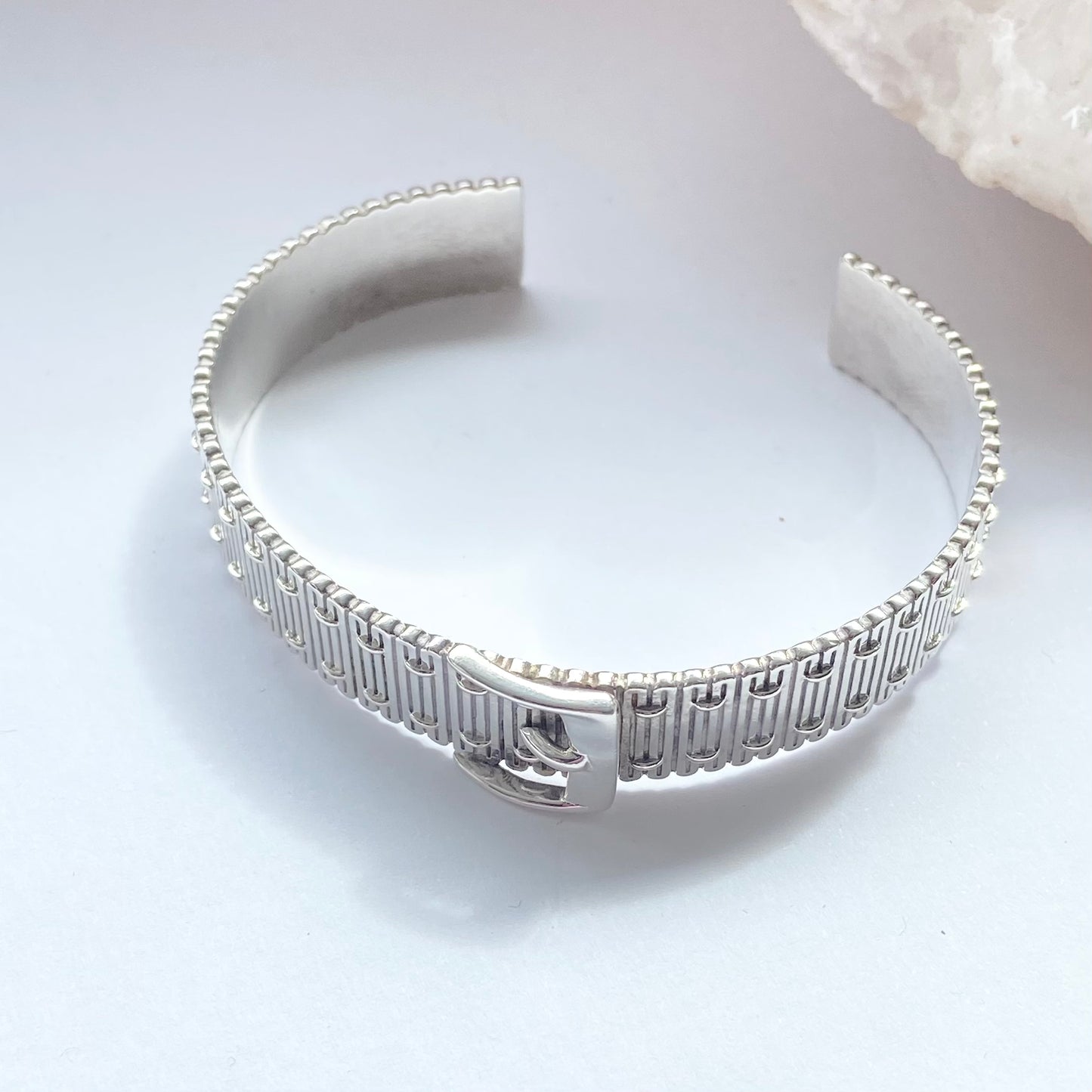 Rare Find Links of London Sterling Silver Buckle Belt Bangle Bracelet