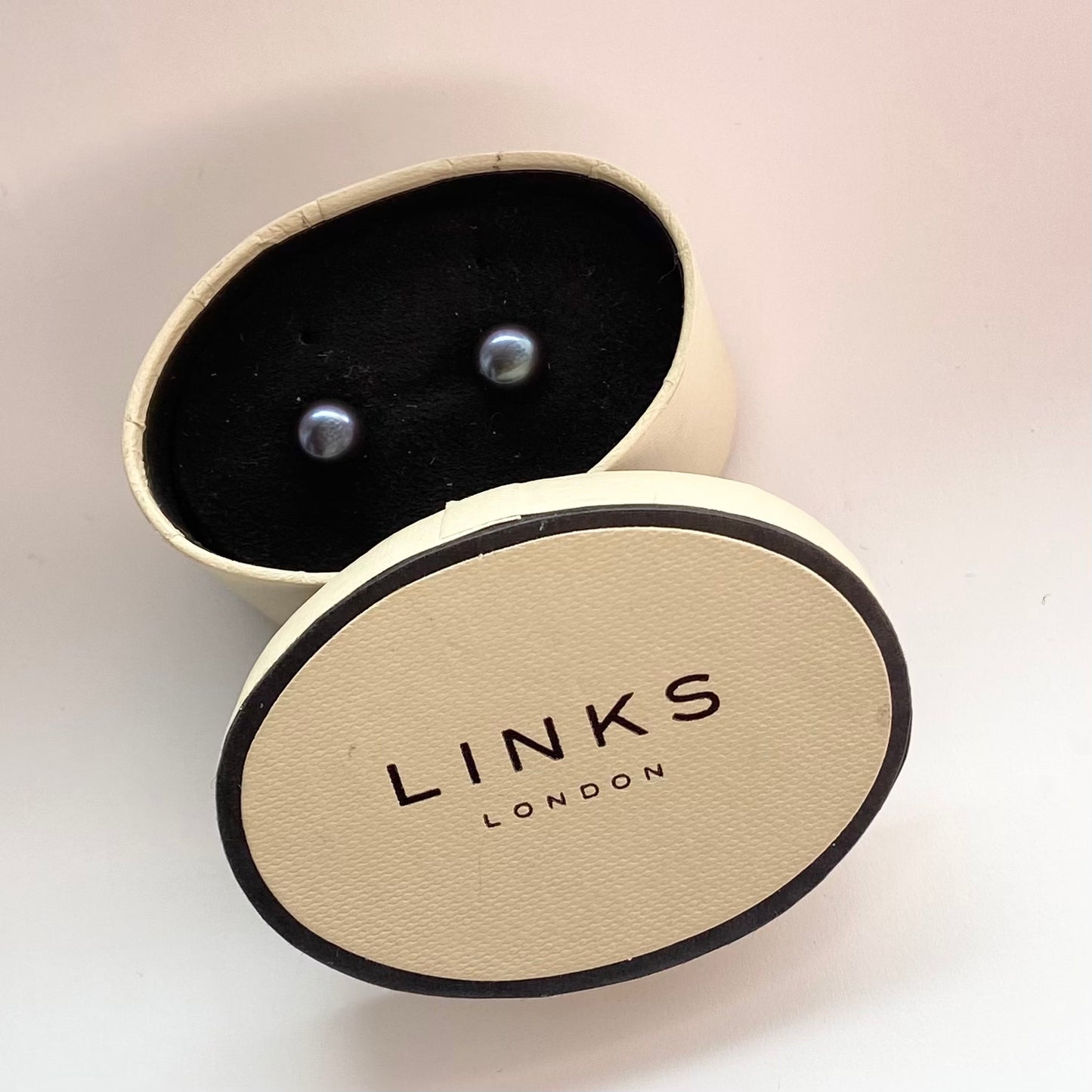 Effervescence Large Black Pearl Preloved Links of London Earrings