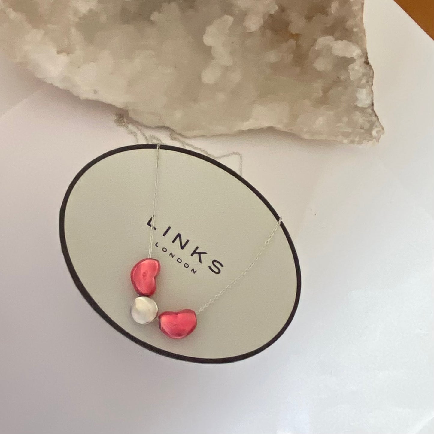 Links of London 2012 Olympics Necklace with Pink Enamel Hearts