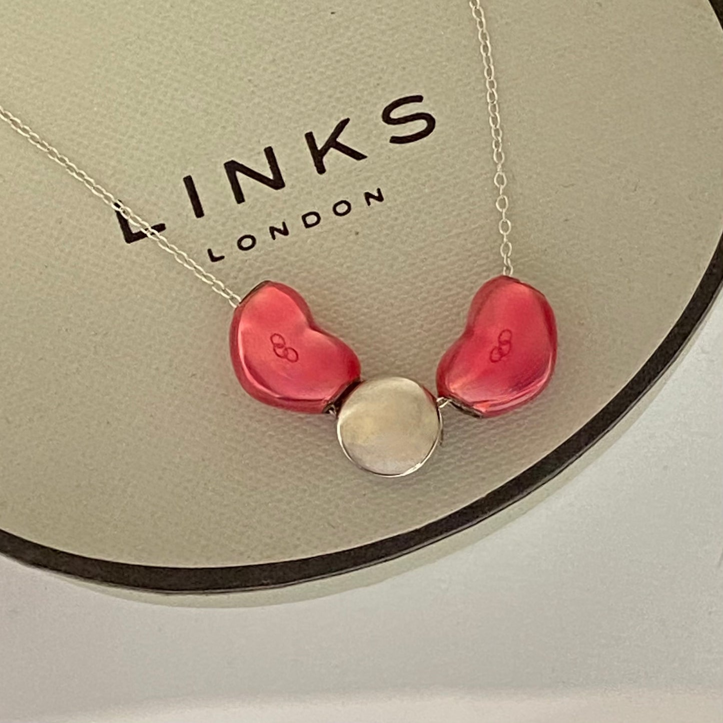 Links of London 2012 Olympics Necklace with Pink Enamel Hearts
