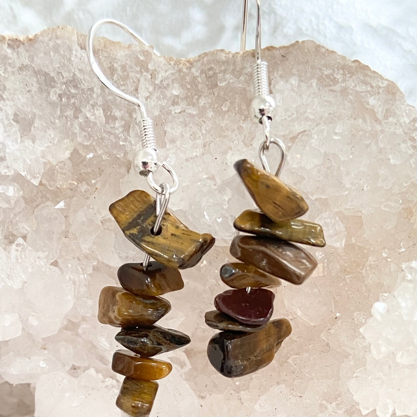 Tigers Eye Chip beaded Earrings