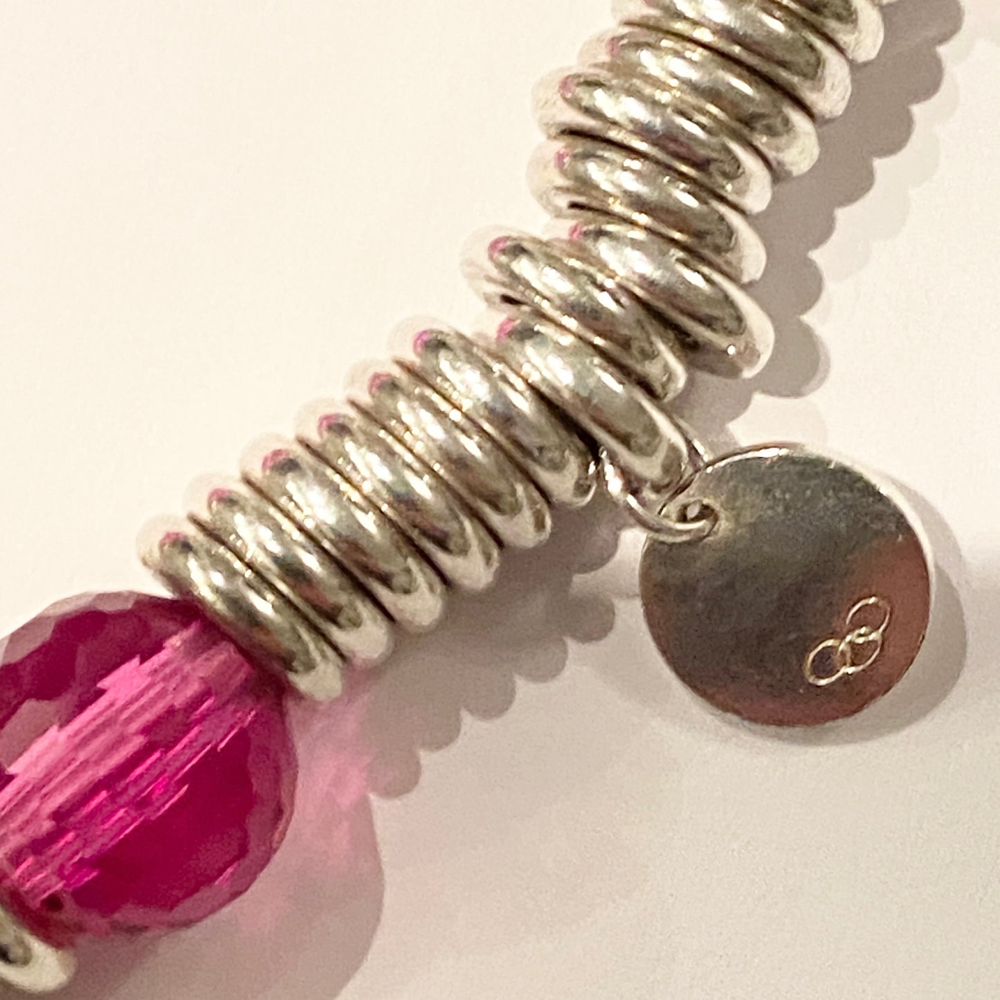 Links of London Deep Pink Rose Quartz 2012 Special Edition Sweetie Bracelet 17cm