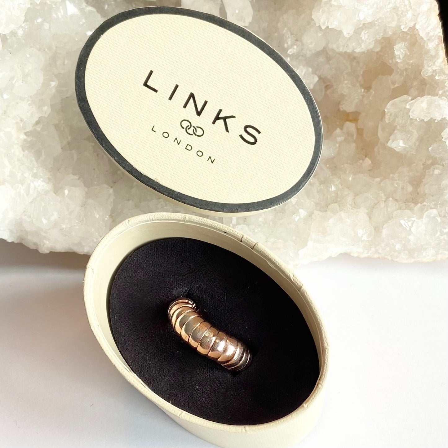 Links of London Rose Gold two tone Sterling Silver Sweetie Ring size L