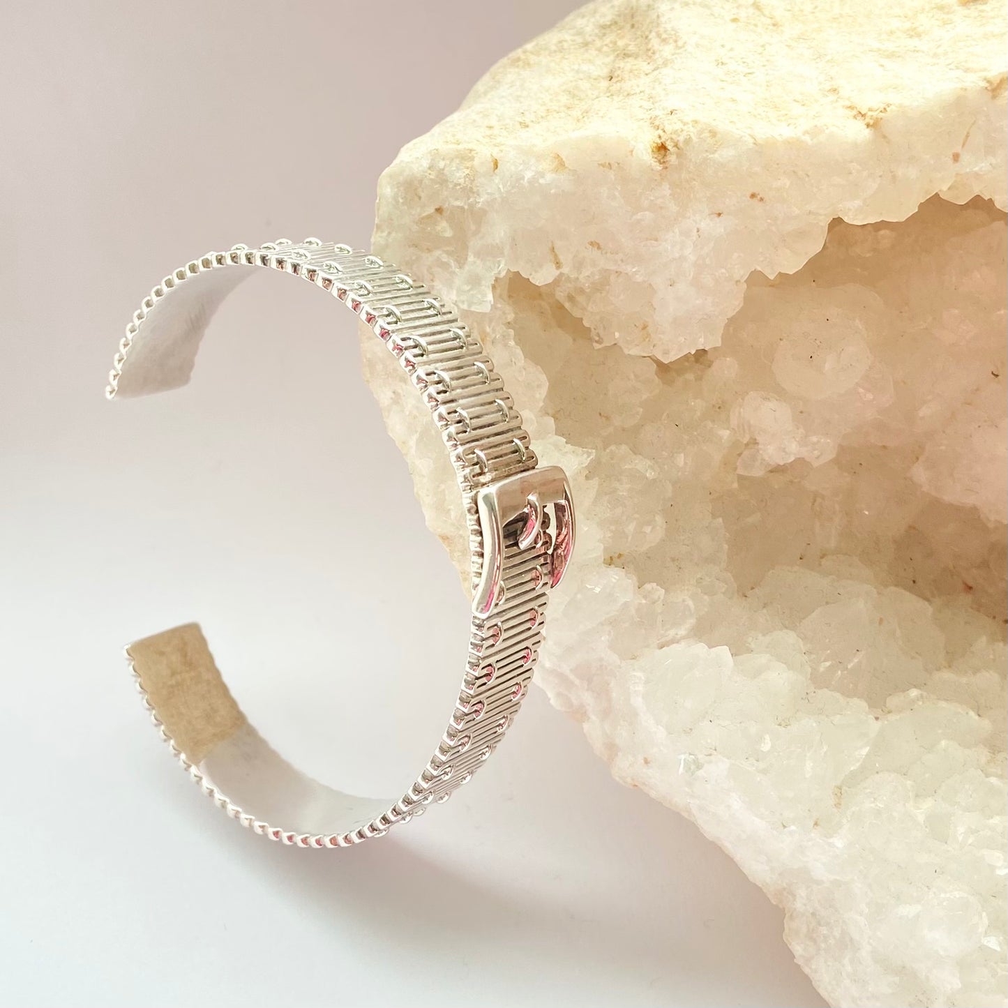 Rare Find Links of London Sterling Silver Buckle Belt Bangle Bracelet