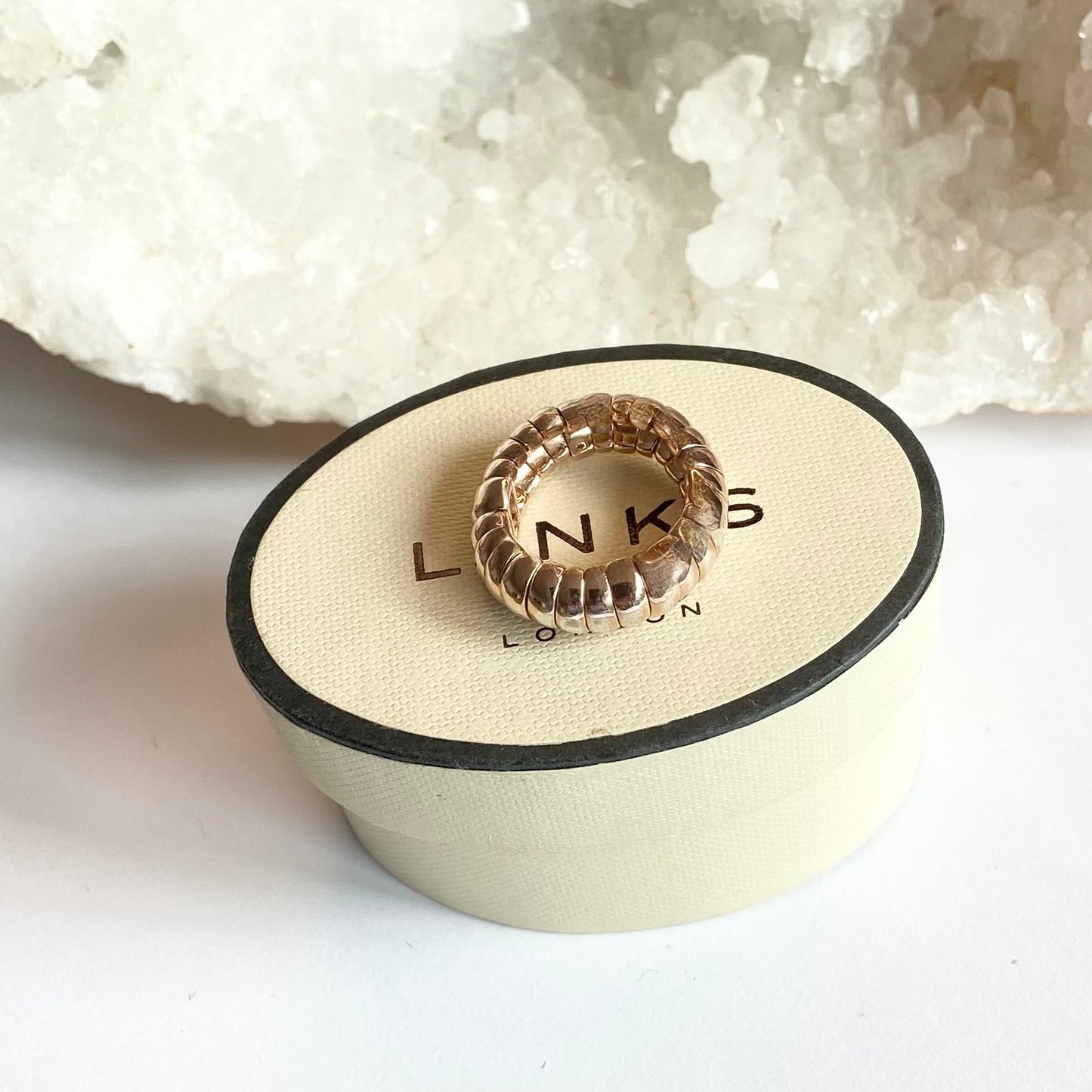 Links of London Rose Gold two tone Sterling Silver Sweetie Ring size L