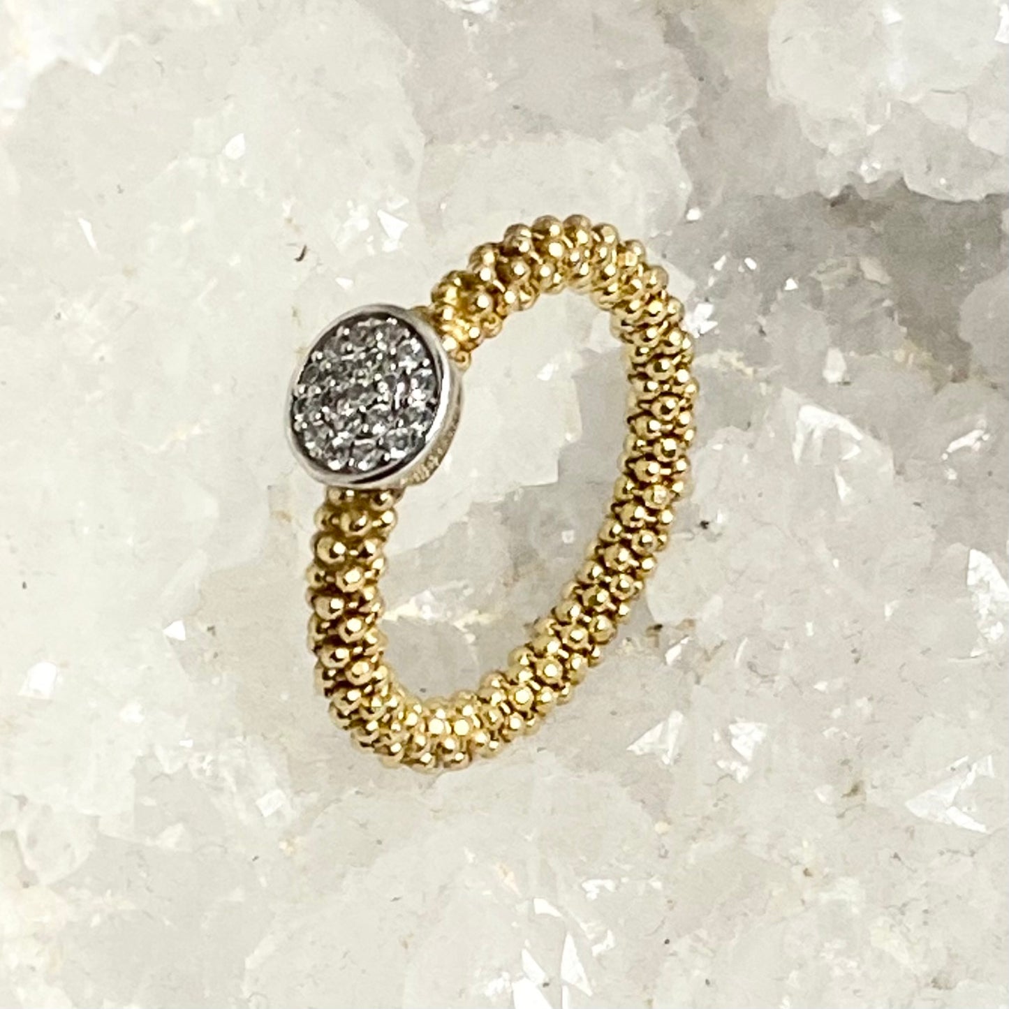 Links of London Sterling Silver Gold Vermeil Stardust Bead Mesh Ring