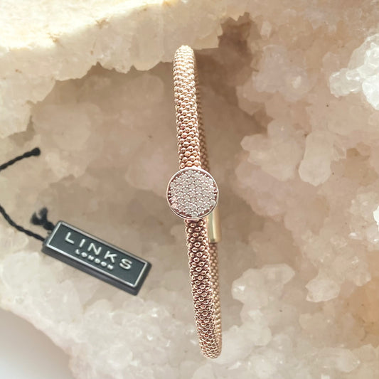 Links of London  Gold Vermeil 18ct Gold Star Burst Bead Bracelet with Crystals - 18cm