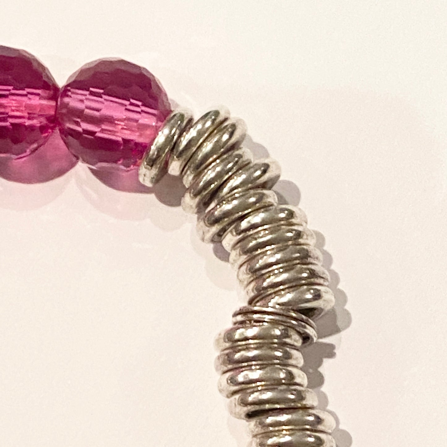 Links of London Deep Pink Rose Quartz 2012 Special Edition Sweetie Bracelet 17cm