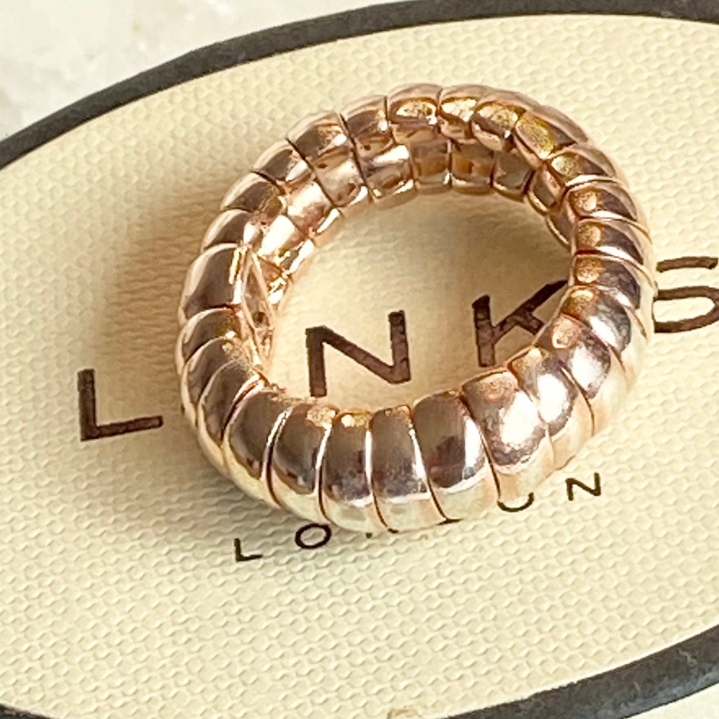 Links of London Rose Gold two tone Sterling Silver Sweetie Ring size L