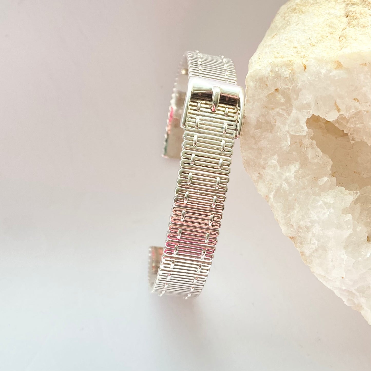 Rare Find Links of London Sterling Silver Buckle Belt Bangle Bracelet