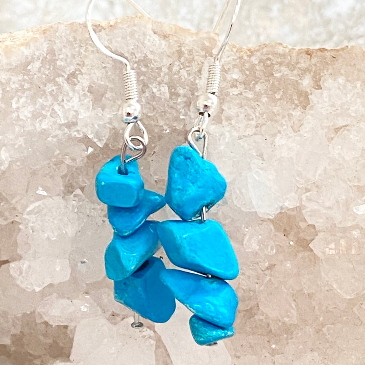 Turquoise Chip Gemstone beaded Earrings