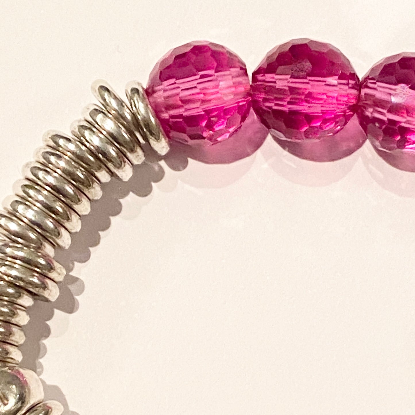 Links of London Deep Pink Rose Quartz 2012 Special Edition Sweetie Bracelet 17cm