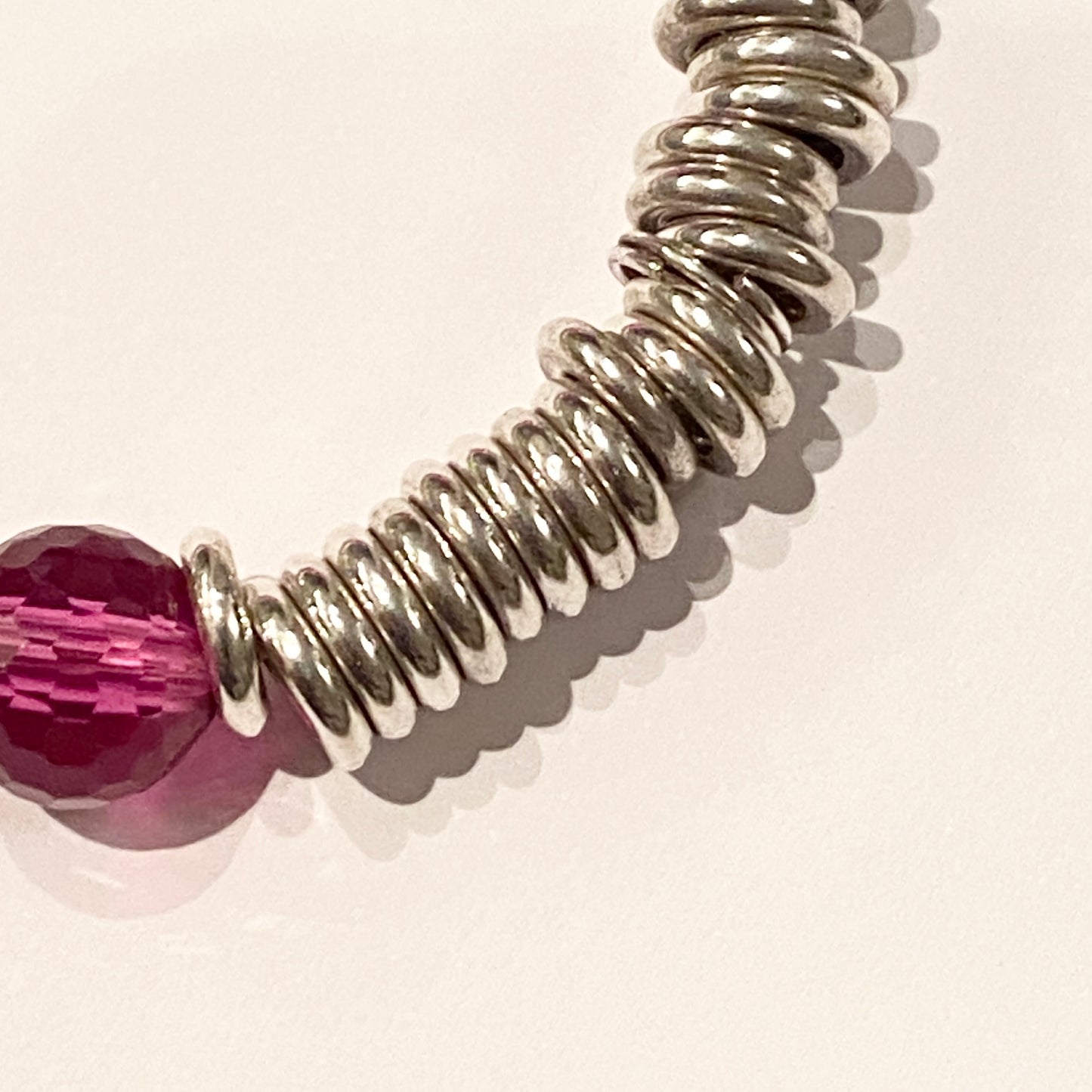 Links of London Deep Pink Rose Quartz 2012 Special Edition Sweetie Bracelet 17cm