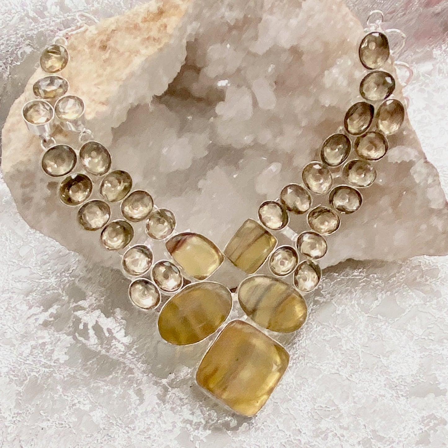 Beautiful yellow Fluorite Gemstone Necklace